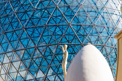 Low angle view of skylight in building