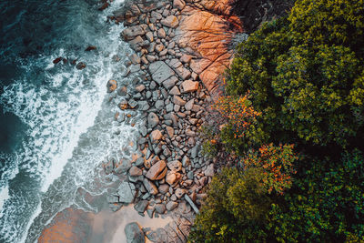 High angle view of sea
