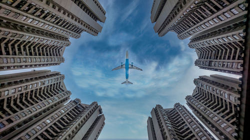 Low angle view of buildings against sky