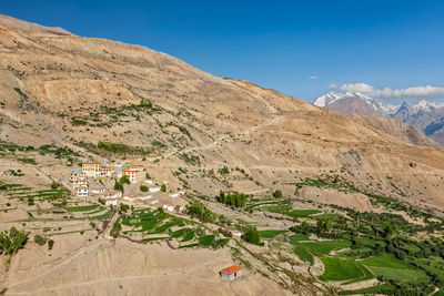 Dhankar gompa monastery and dhankar village, spiti valley, himachal pradesh, india