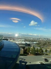 View of cityscape against clear sky