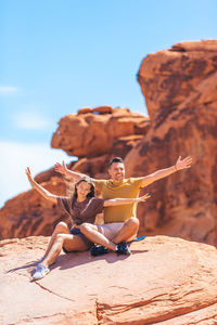 Scenic view of desert against clear sky