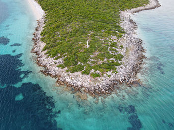 High angle view of sea shore