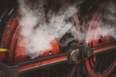 Smoke emitting from train wheels