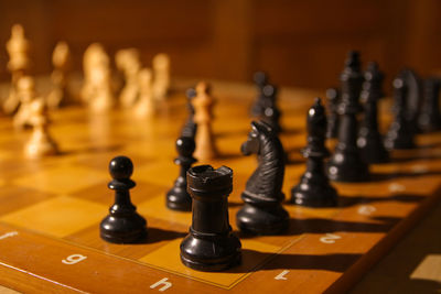 Close-up of chess pieces