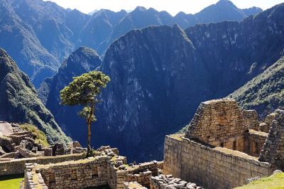 Panoramic view of mountains against sky
