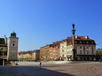 View of clock tower against blue sky