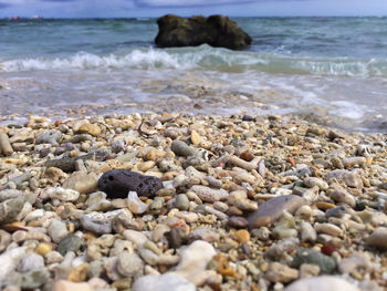 Surface level of pebble beach