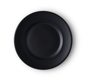 High angle view of black coffee on white background