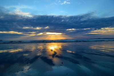 Scenic view of sea at sunset