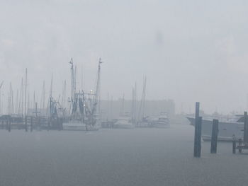 Ship moored at harbor