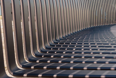 Full frame shot of metallic bench