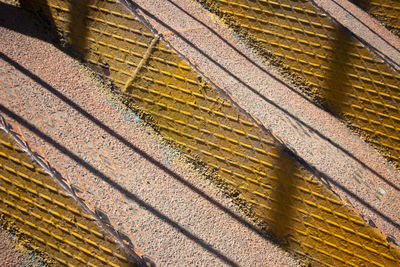 High angle view of railroad tracks