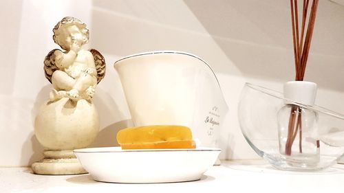 Close-up of ice cream in bowl at home