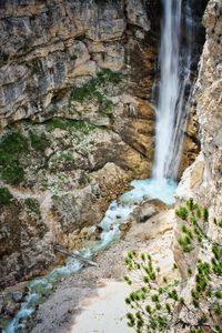 Scenic view of waterfall