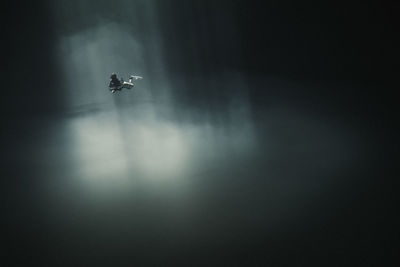 Woman swimming in sea