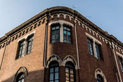 Low angle view of building against clear sky