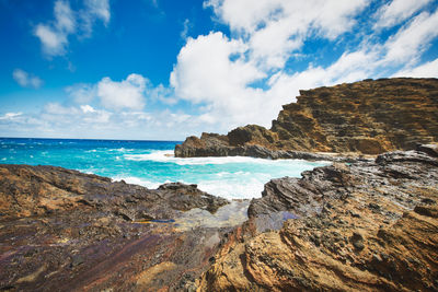 Panoramic view of sea against sky