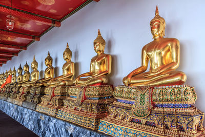 Low angle view of statue at temple