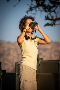 Man photographing with camera