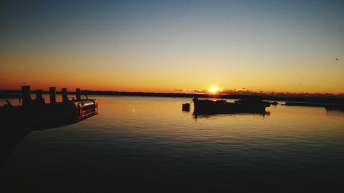 Scenic view of sea at sunset