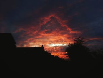 Scenic view of dramatic sky during sunset