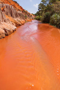 Fairy stream, suoi tien, red river between rocks in muine, vietnam. 