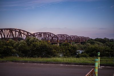 View of bridge against blue sky