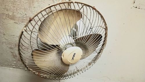Close-up view of electric fan