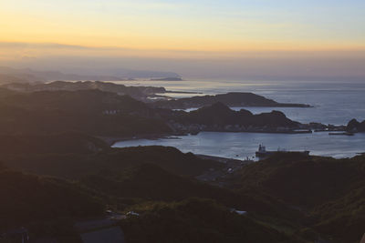 High angle view of calm beach