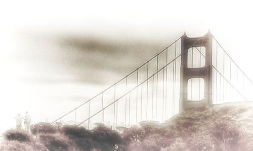 Low angle view of bridge against sky