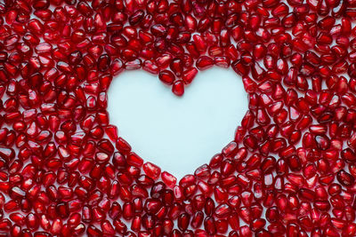 Directly above shot of heart shape cake