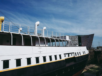 Panoramic view of ship against sky