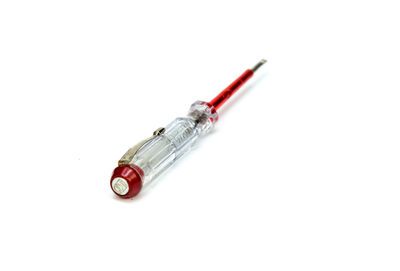 High angle view of cigarette smoking on white background
