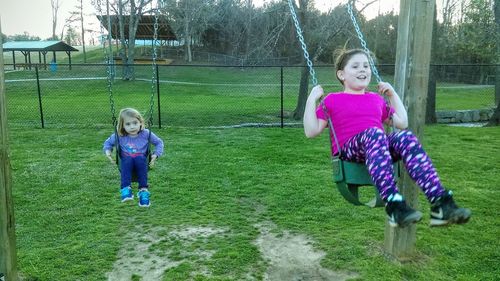 Girl playing in park