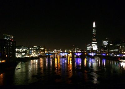 Illuminated city at night