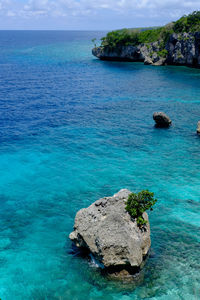 Rock formation in sea