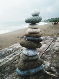 Stack of stones on beach