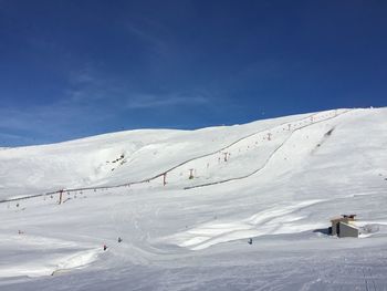 Scenic view of snowcapped mountain against sky