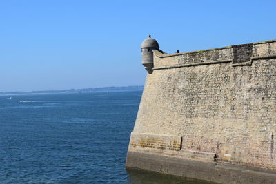 View of fort against blue sky