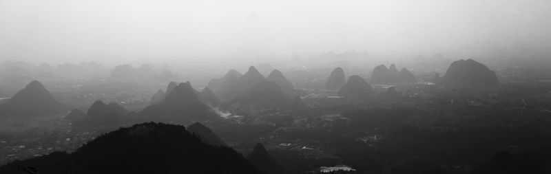 Panoramic view of mountains against sky