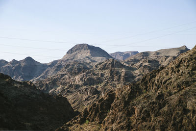 Scenic view of mountains against clear sky