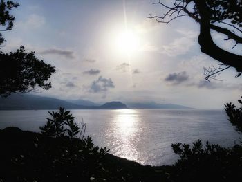 Scenic view of sunset over sea