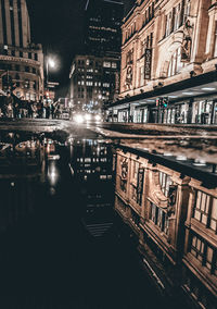 Reflection of buildings in water