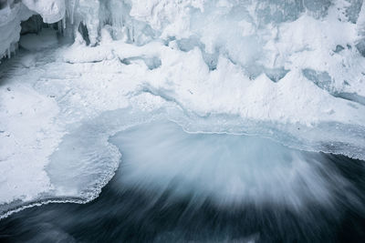 Johnston canyon frozen waterfall long exposure