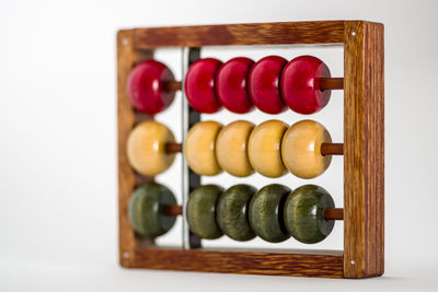 Close-up of various fruits over white background