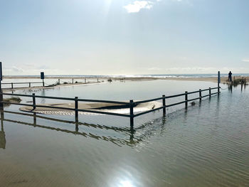 Pier over sea against sky