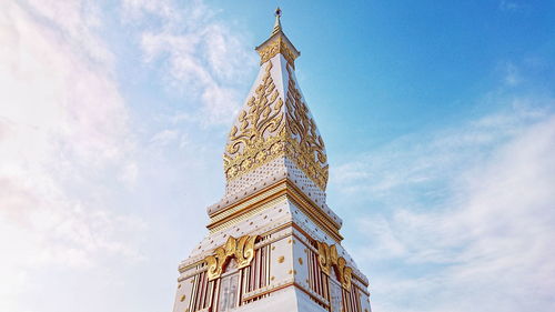 Low angle view of temple against sky