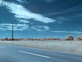 Road by landscape against sky