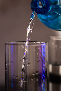 Close-up of water drops on glass